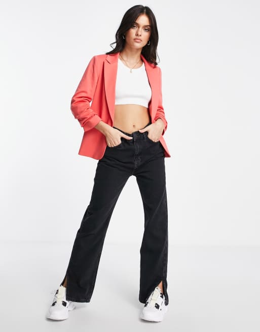 Miss Selfridge – Korallfärgad kavaj i courtelle-jersey, 4 av 4