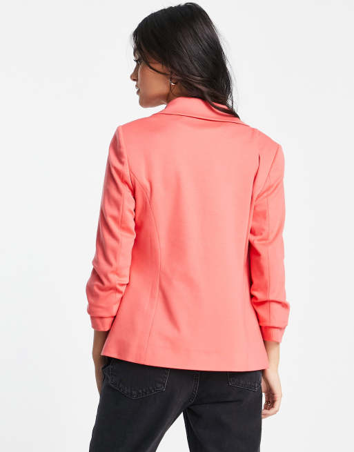 Miss Selfridge – Koralowa marynarka z tkaniny ponte, 3 z 4