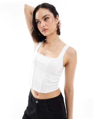 Miss Selfridge - Korsettoberteil in Creme-Weiß