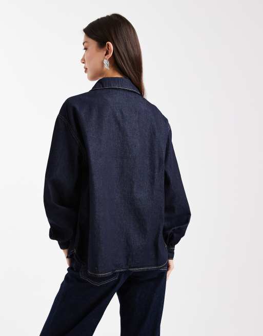 Miss Selfridge – Koszula jeansowa oversize w kolorze indygo, 3 z 4