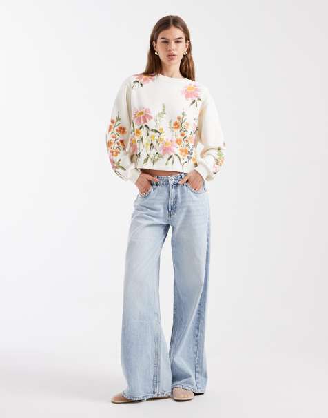 Miss Selfridge – Kremowa bluza z nadrukiem kwiatów - view 1