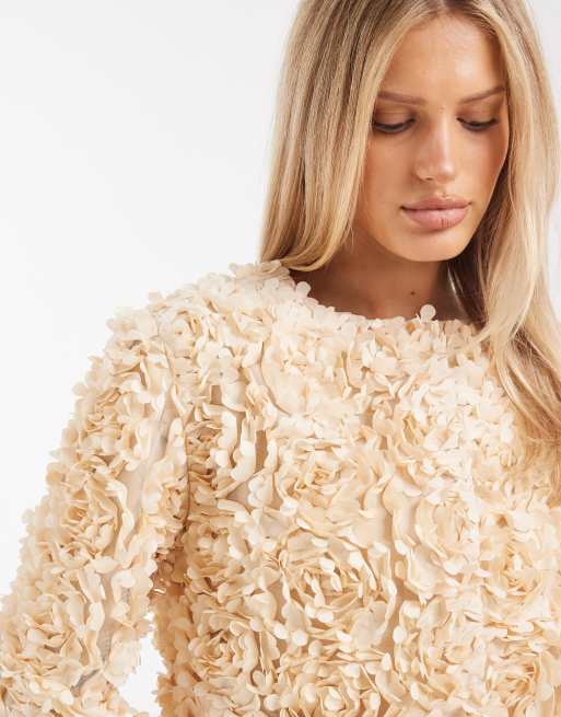 Miss Selfridge – Kremowa kurtka z ozdobnymi płatkami, 2 z 4
