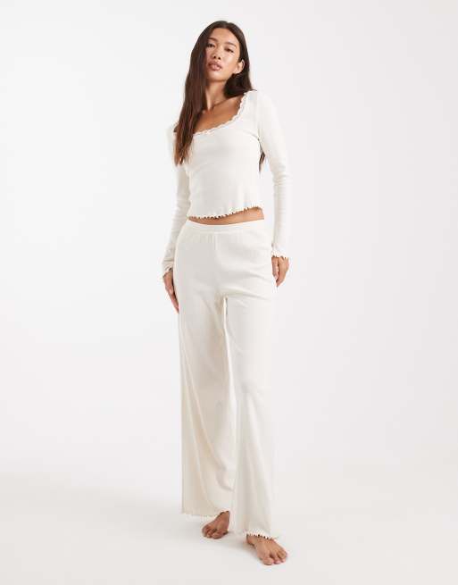 Miss Selfridge – Kremowy top z dekoltem karo z dzianiny pointelle, 2 z 4