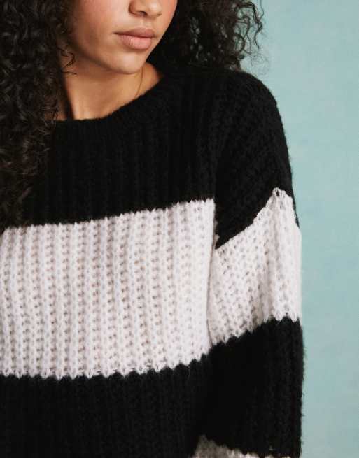 Miss Selfridge – Krótki sweter oversize w paski, 2 z 4