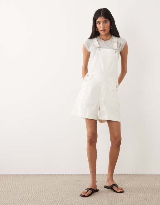 Miss Selfridge – Krótkie ogrodniczki w kolorze ecru, 3 z 4