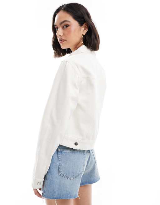 Miss Selfridge – Kurtka jeansowa o fasonie girlfriend w kolorze ecru, 4 z 4