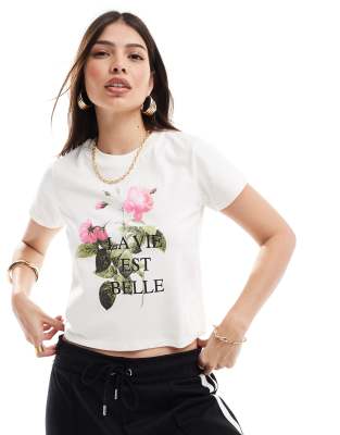 Miss Selfridge La Vie Est Belle tee-Neutral