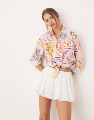 Miss Selfridge lace bubble mini skirt - view 1