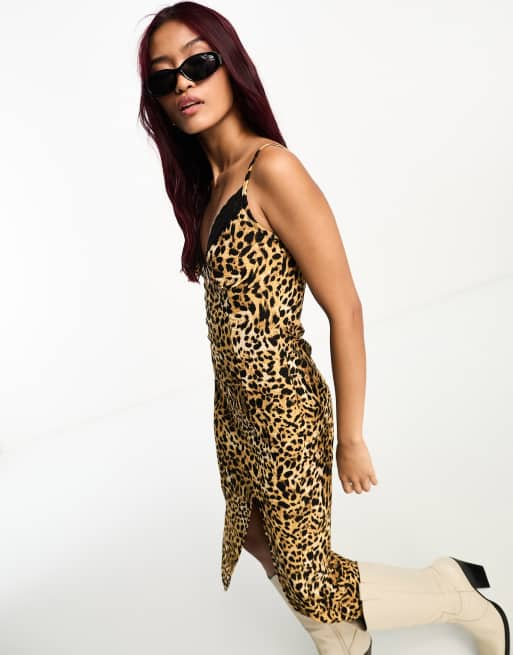 Leopard print hotsell midi cami dress