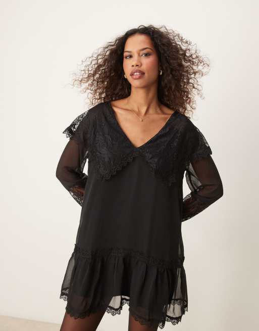 orange lace mini dress Crochet Mini Cover-Up Dress in Orange
