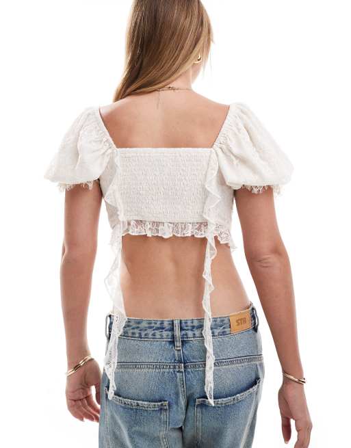 andmary Frill lacy tops