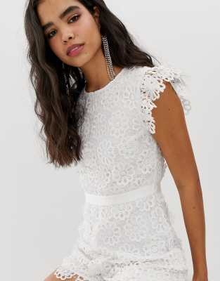 lace white playsuit