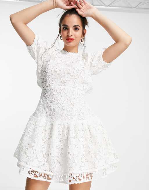 Lace best sale puff sleeve