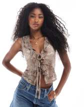 ASOS DESIGN mesh cami top with lace detail in burgundy