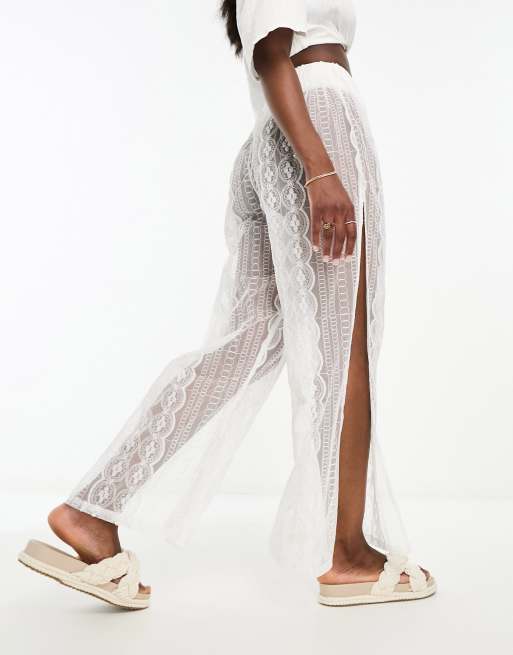 Side Split Wide Leg Trouser