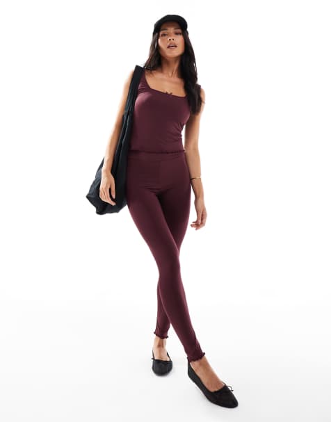 Miss Selfridge lace trim detail in polyamide co-ord - view 1