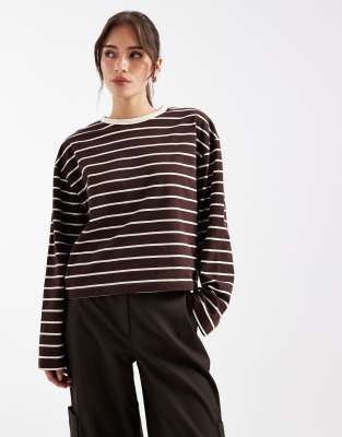 Miss Selfridge - Langärmliges Skater-Oberteil mit Streifen-Bunt