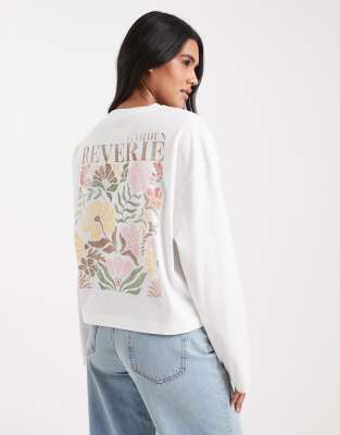Miss Selfridge - Langärmliges Skater-T-Shirt mit Print-Bunt