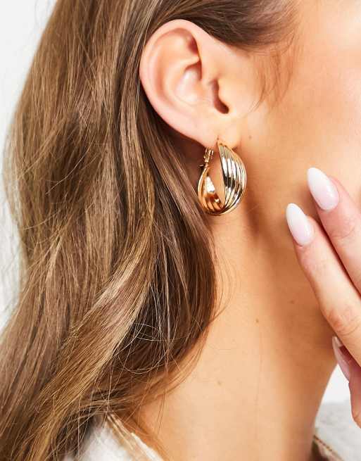 Miss Selfridge large twisted hoop earrings