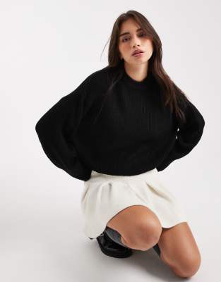 Miss Selfridge - Lässiger Strickpullover in Schwarz
