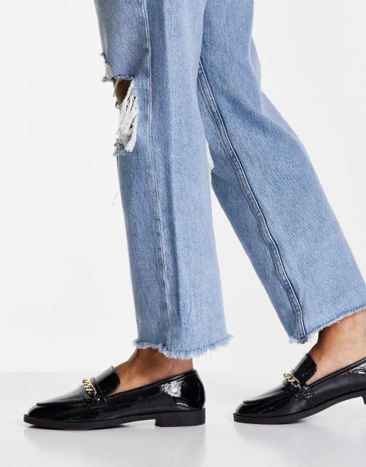 Miss Selfridge Layla black patent buckle loafers, 2 of 4