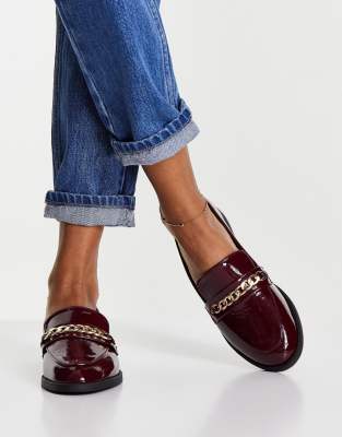 burgundy patent loafers womens