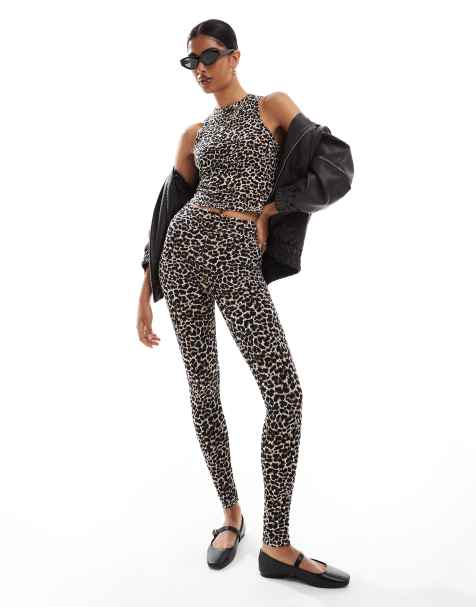 Miss Selfridge legging co ord in leopard print - view 1