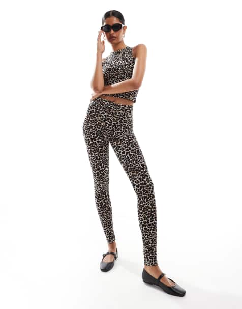 Miss Selfridge legging co-ord in leopard print - view 1