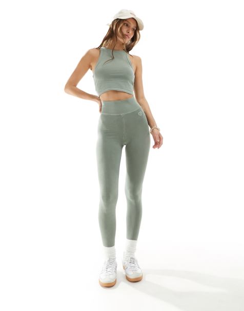Miss Selfridge legging co-ord in sage green - view 1