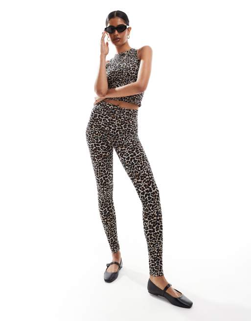 Miss Selfridge - Legging d'ensemble à imprimé léopard