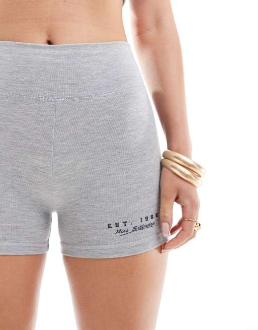 Miss Selfridge legging short co-ord in grey marl, 4 of 5