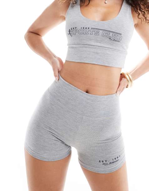 Miss Selfridge legging shorts in grey marl (part of a set) - view 1