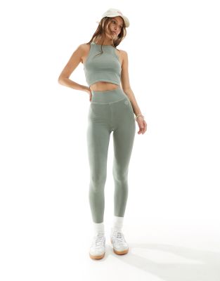 Miss Selfridge Leggings In Sage Green - Part Of A Set