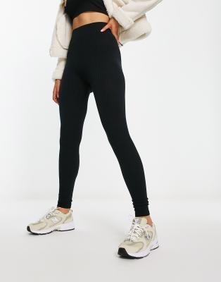 Miss Selfridge - Leggings in Schwarz mit hohem Bund