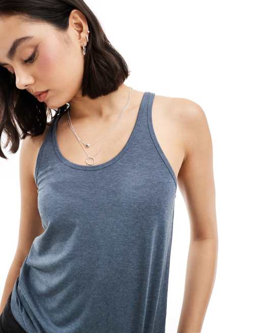 Miss Selfridge – Leichtes Trägertop in Indigoblau