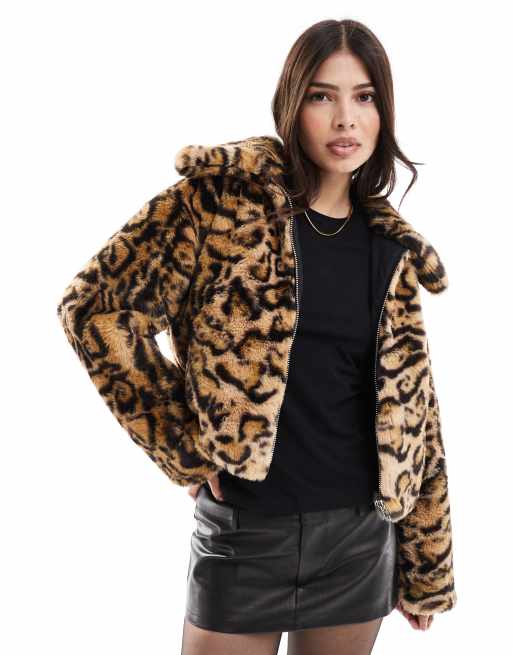 Miss Selfridge – Leopardmönstrad bomberjacka i fuskpäls, 2 av 4