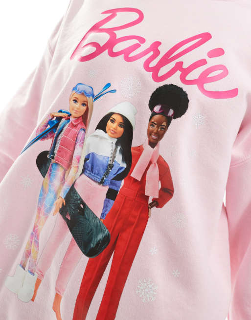 Miss Selfridge license oversized barbie t-shirt in white