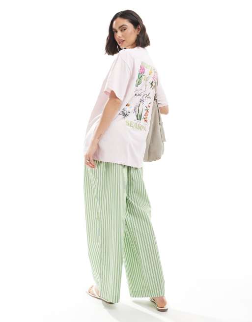 Miss Selfridge – Lila t-shirt i oversize med vildblomstryck baktill, 2 av 4