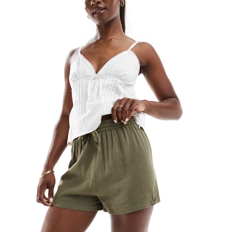 【INCHANT ME】Linen Selvige Half-length Shorts Men's 7