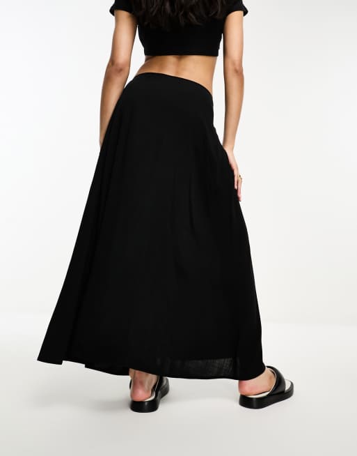 Black flowy hot sale skirt