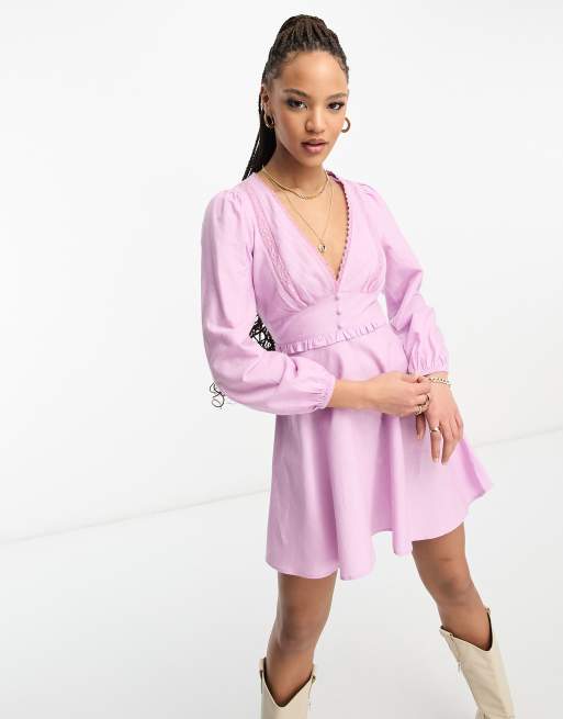 Lilac linen hot sale dress