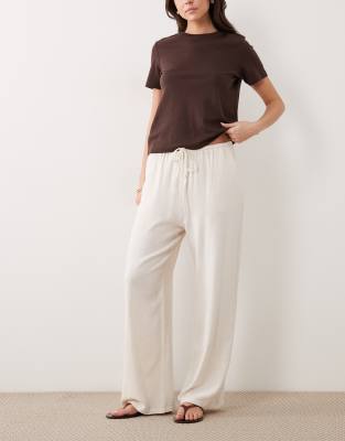 Miss Selfridge Linen Look Pull On Pants In White