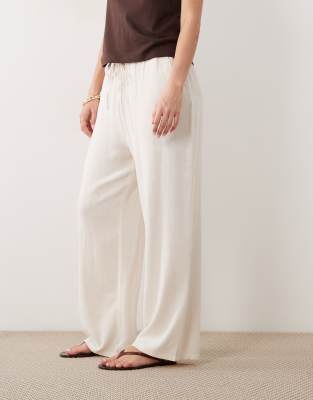 Miss Selfridge Linen Look Pull On Pants In White