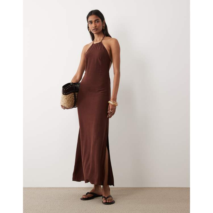 knee length dresses for ladies Meggie Linen Mini Dress