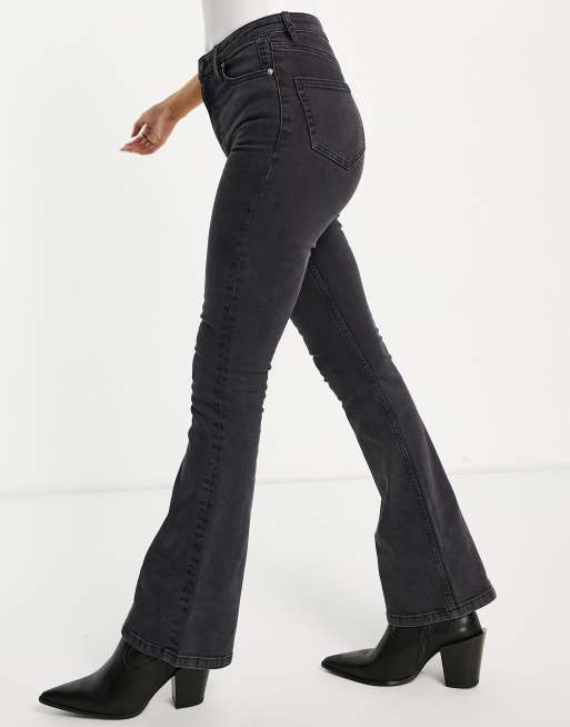 Miss Selfridge - Lizzie - Højtaljede sorte jeans med svaj
