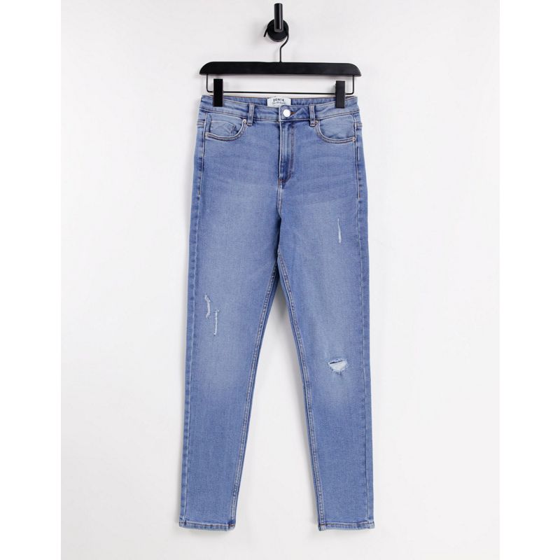 Jeans Jeans skinny Miss Selfridge - Lizzie - Jeans skinny a vita alta blu lavaggio medio autentico con strappi