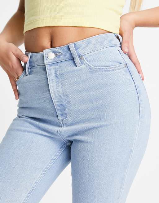 Miss Selfridge – Lizzie – Ljusblå, skinny jeans med sliten fåll, 3 av 4