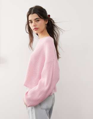 Miss Selfridge - Locker sitzender Pullover in Pastellrosa