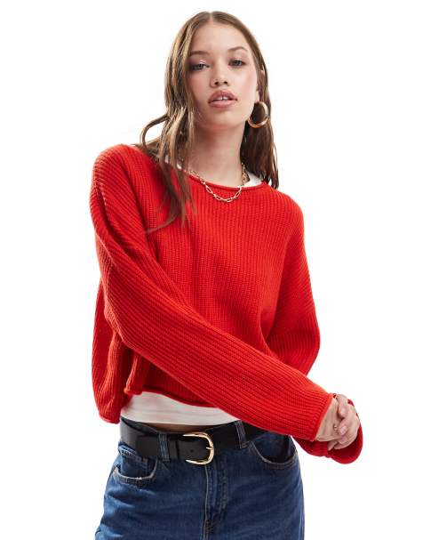 Miss Selfridge – Lockerer Pullover in Rot - view 1