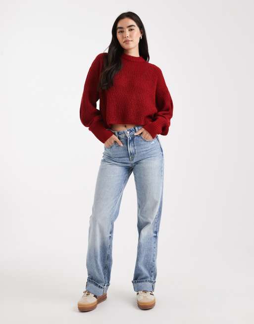 Miss Selfridge – Lockerer Strickpullover in Rot, 3 von 4